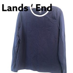 Lands' End Long Sleeve Pullover Jersey Navy M